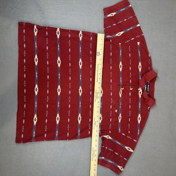 Wrangler Men's Short Sleeve Red Pocket Polo Aztec Western Shirt Size Large - Picture 3 of 11